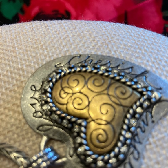 CHICOS INSPIRATIONAL SILVER AND BRASS NECKLACE - Picture 5 of 14